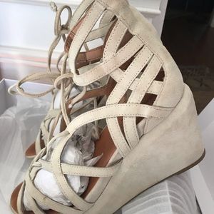 Nubuck Gentle Souls by Kenneth Cole wedge sandals